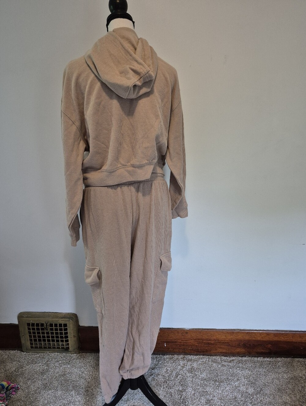 Hippie Rose SUPER Cozy Hooded Two-Piece Sweat Set in Beige MEDIUM
